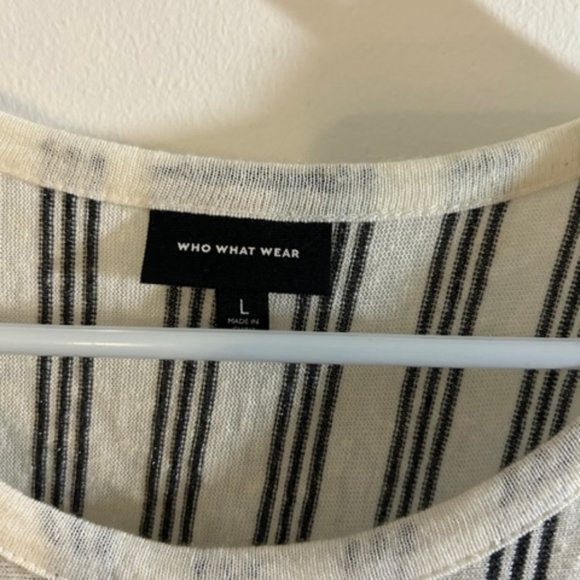 Who What Wear Ruffle Striped Tank - Size Large - Picture 2 of 3